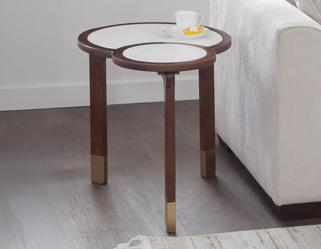 Oormi Banswara White Marble Inlay End Table from Steve Silver - Luna Furniture