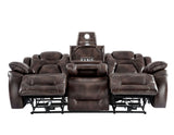 Oportuna Coffee 3-Piece Dual Power Reclining Living Room Set from Steve Silver - Luna Furniture