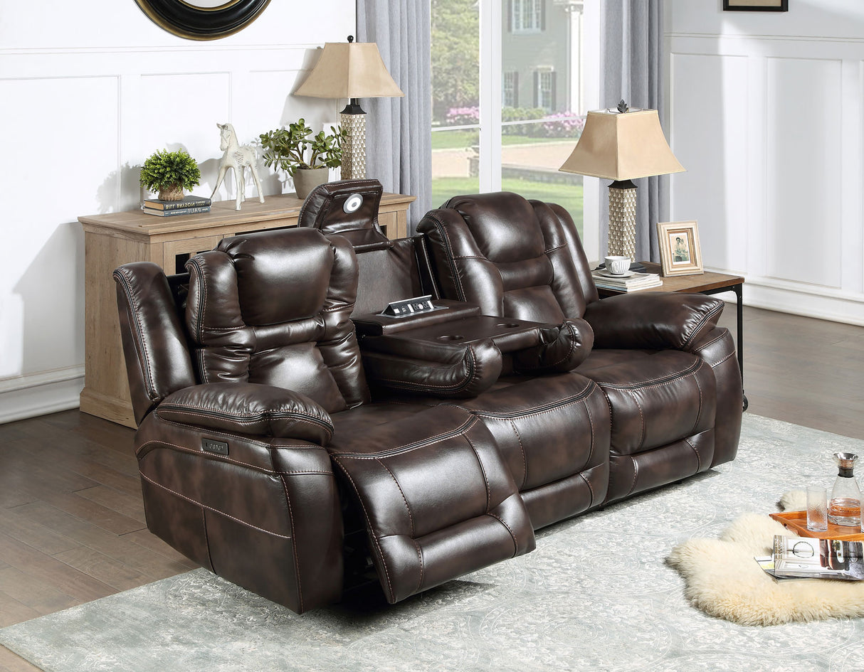 Oportuna Coffee 3-Piece Dual Power Reclining Living Room Set from Steve Silver - Luna Furniture
