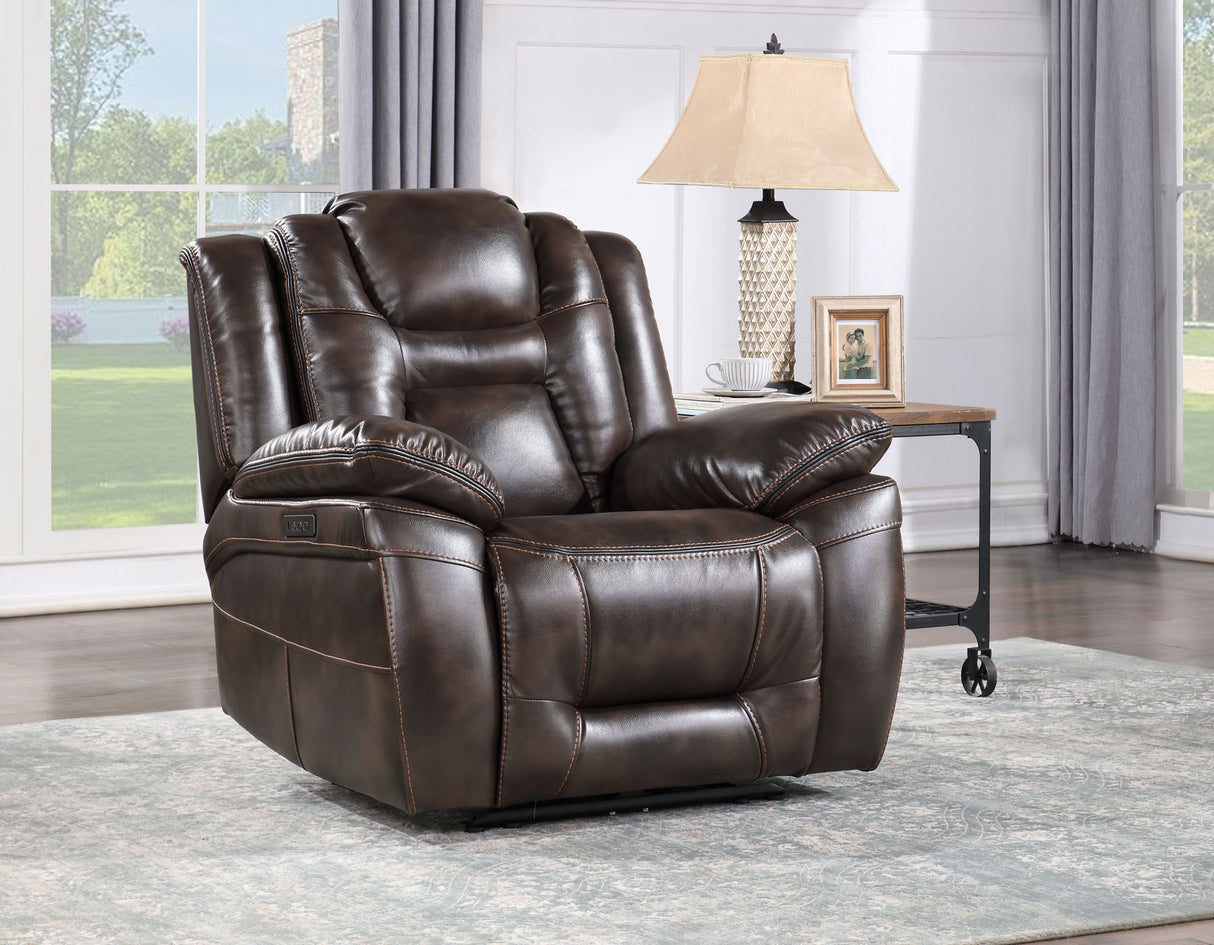 Oportuna Coffee Dual-Power Recliner from Steve Silver - Luna Furniture