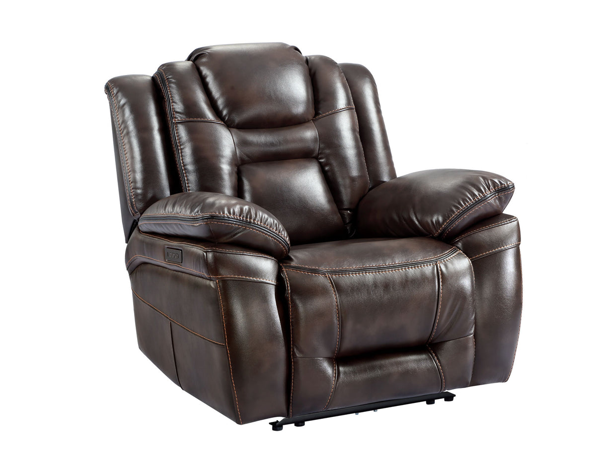 Oportuna Coffee Dual-Power Recliner from Steve Silver - Luna Furniture