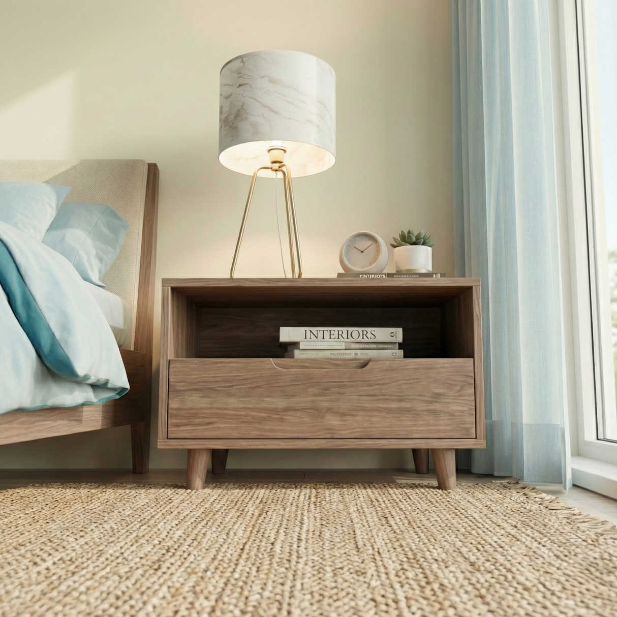 Optima Marble Lampshade Table Lamp - Bronze from Ashcroft Furniture - Luna Furniture