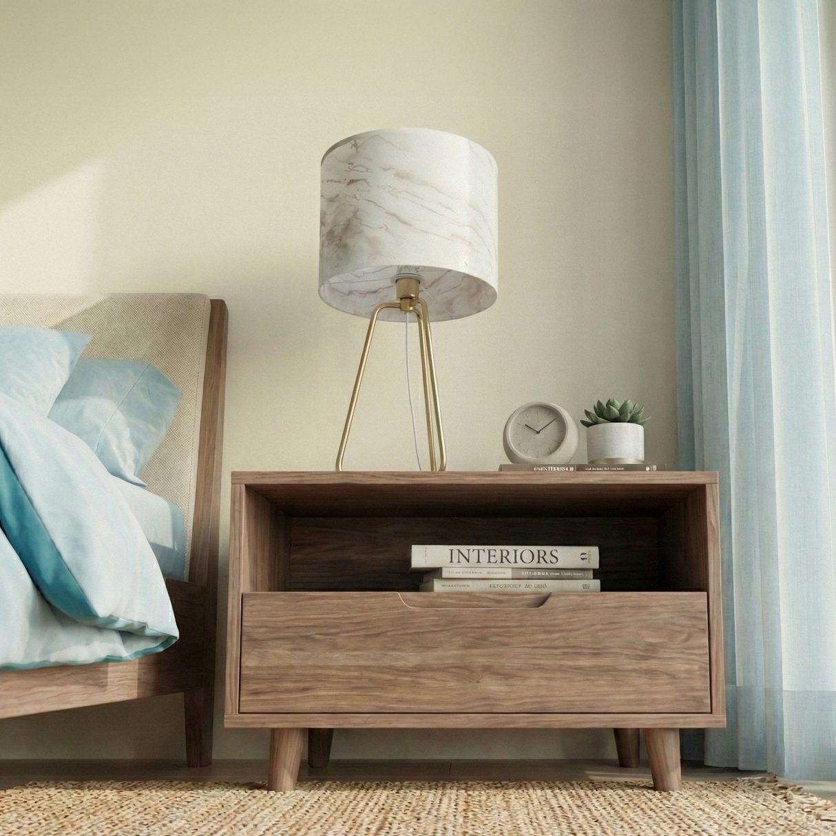 Optima Marble Lampshade Table Lamp - Bronze from Ashcroft Furniture - Luna Furniture
