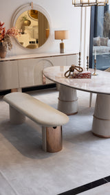 Opulenze Cream and Rose Gold Dining Set from Luna Luxury - Luna Furniture