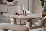 Opulenze Cream and Rose Gold Dining Set from Luna Luxury - Luna Furniture