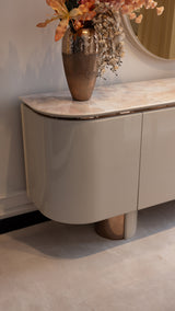 Opulenze Cream and Rose Gold Dining Set from Luna Luxury - Luna Furniture