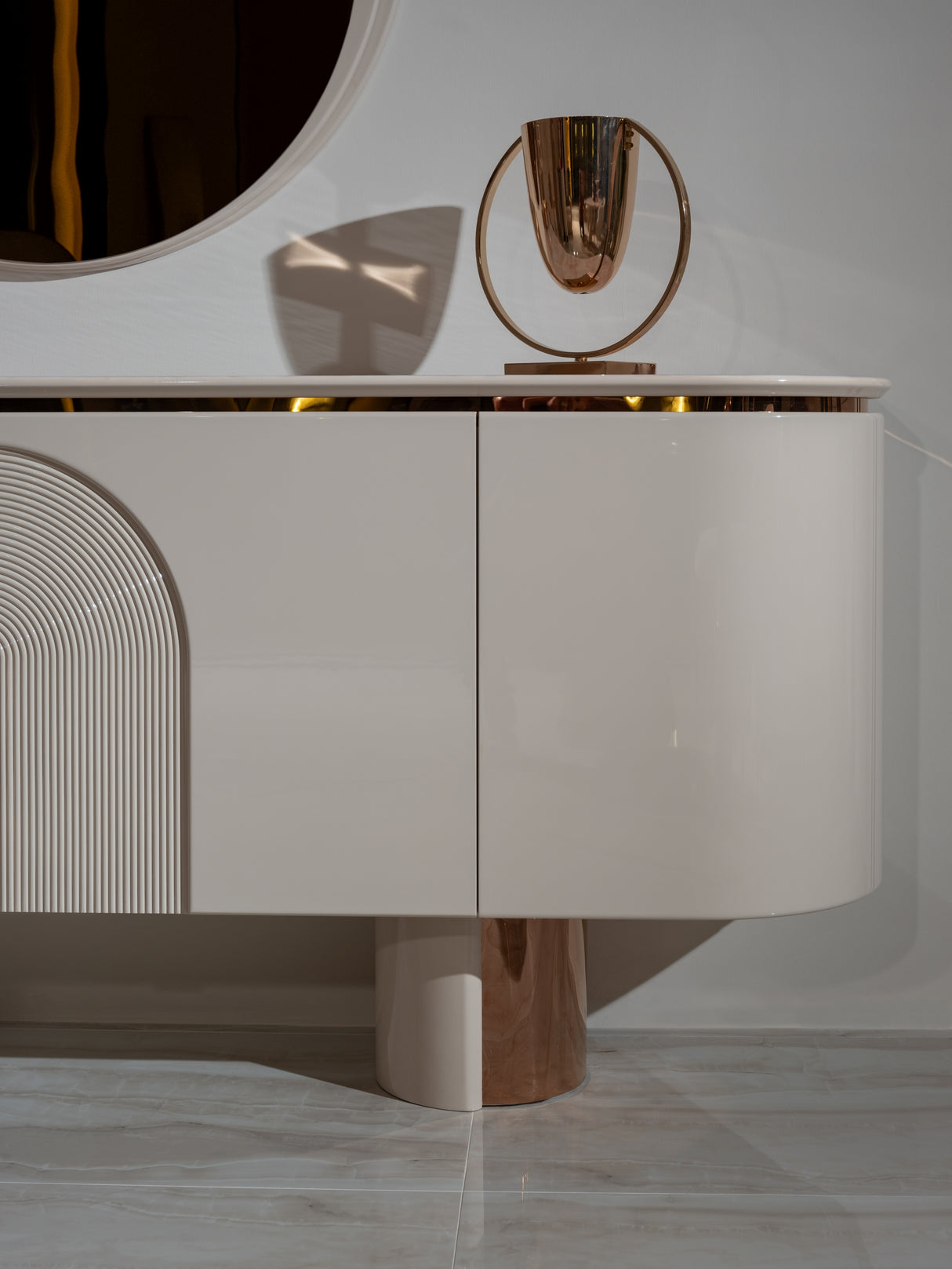 Opulenze Cream and Rose Gold Dining Set from Luna Luxury - Luna Furniture