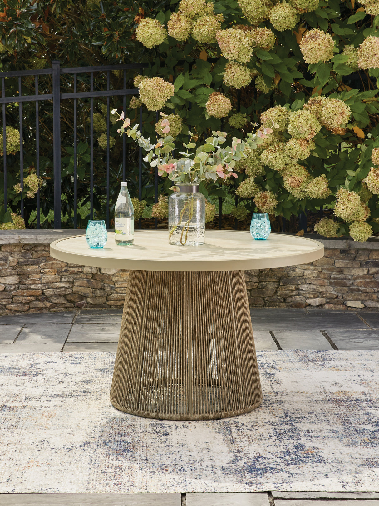 Orchard Beach Beige Outdoor Dining Table from Ashley - Luna Furniture
