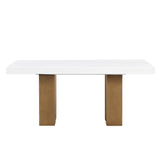 Artemis Beige/Black 7-Piece White Marble Dining Set with Beige Chenille Chairs from Steve Silver - Luna Furniture