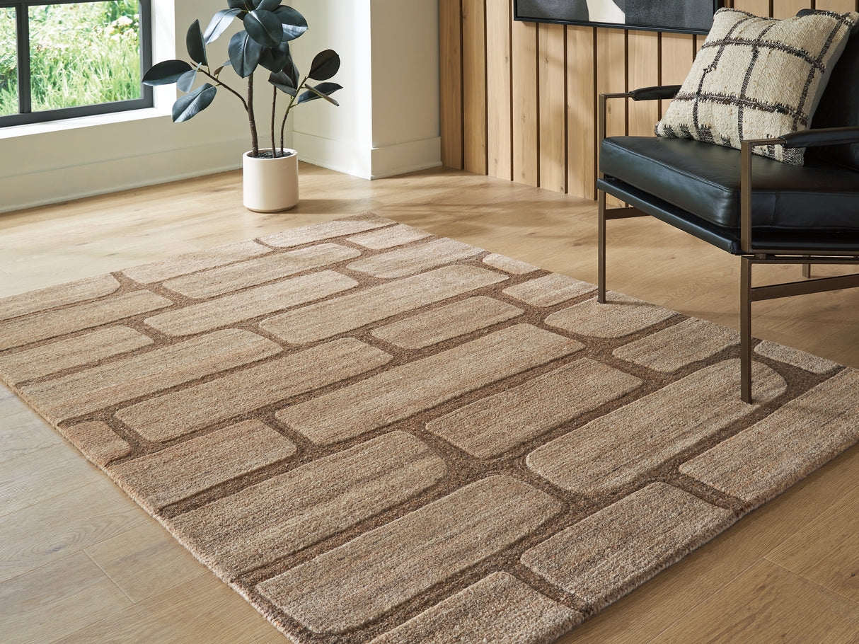 Orest Brown Medium Rug from Ashley Furniture - Luna Furniture