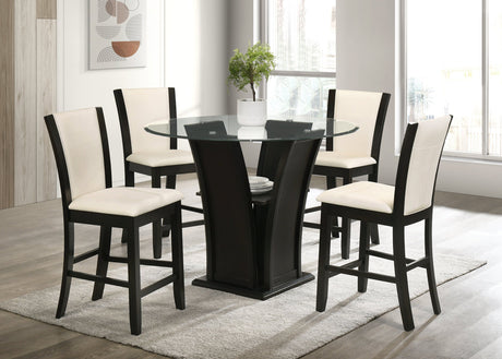 Orlando Linen/Dark Espresso 5-Piece Counter Height Set from Happy Homes - Luna Furniture