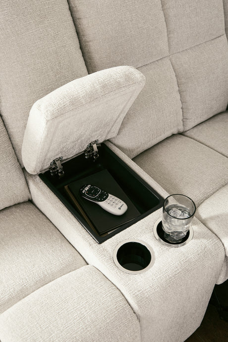 Orlen Winter Reclining Loveseat with Console from Ashley Furniture - Luna Furniture