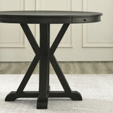 Rylie Black 48" Round Counter Dining Table with 4 Drawers from Steve Silver - Luna Furniture