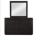 Henry 65″ 6-Drawer Reeded Dresser and Mirror, Espresso Finish from Steve Silver - Luna Furniture