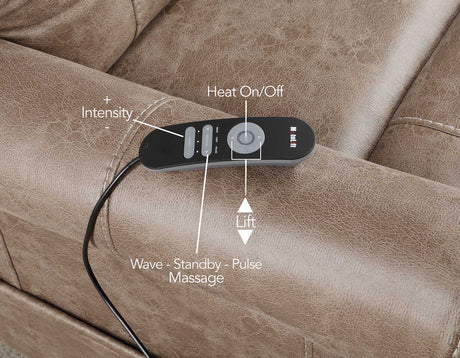 Ottawa Camel Power Lift Chair with Heat and Massage from Steve Silver - Luna Furniture