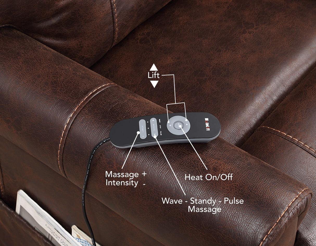 Ottawa Walnut Power Lift Chair with Heat and Massage from Steve Silver - Luna Furniture