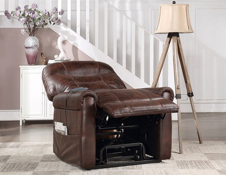 Ottawa Walnut Power Lift Chair with Heat and Massage from Steve Silver - Luna Furniture