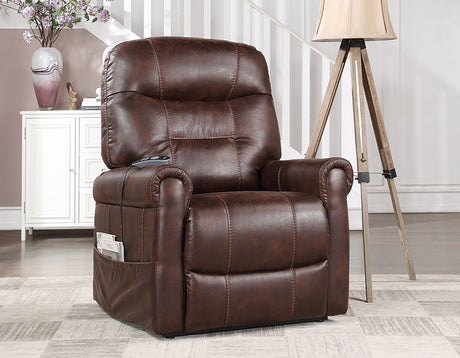 Ottawa Walnut Power Lift Chair with Heat and Massage from Steve Silver - Luna Furniture