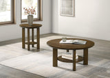 Ottowa Brown 2-Piece Round Wood Coffee Table Set from Coaster - Luna Furniture
