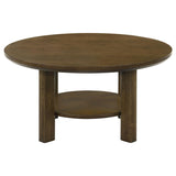 Ottowa Brown 3-Piece Round Wood Coffee Table Set from Coaster - Luna Furniture