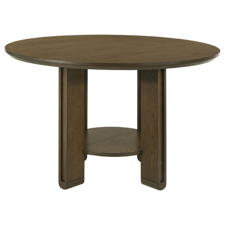 Ottowa Brown 5-Piece Round Wood Dining Room Table Set from Coaster - Luna Furniture