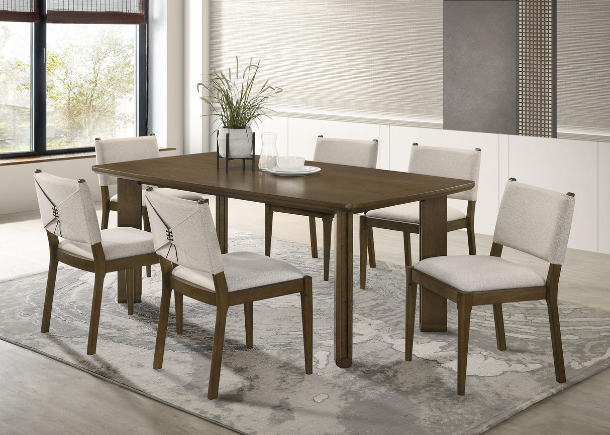 Ottowa 7-piece Rectangular Wood Dining Room Table Set Brown from Coaster - Luna Furniture