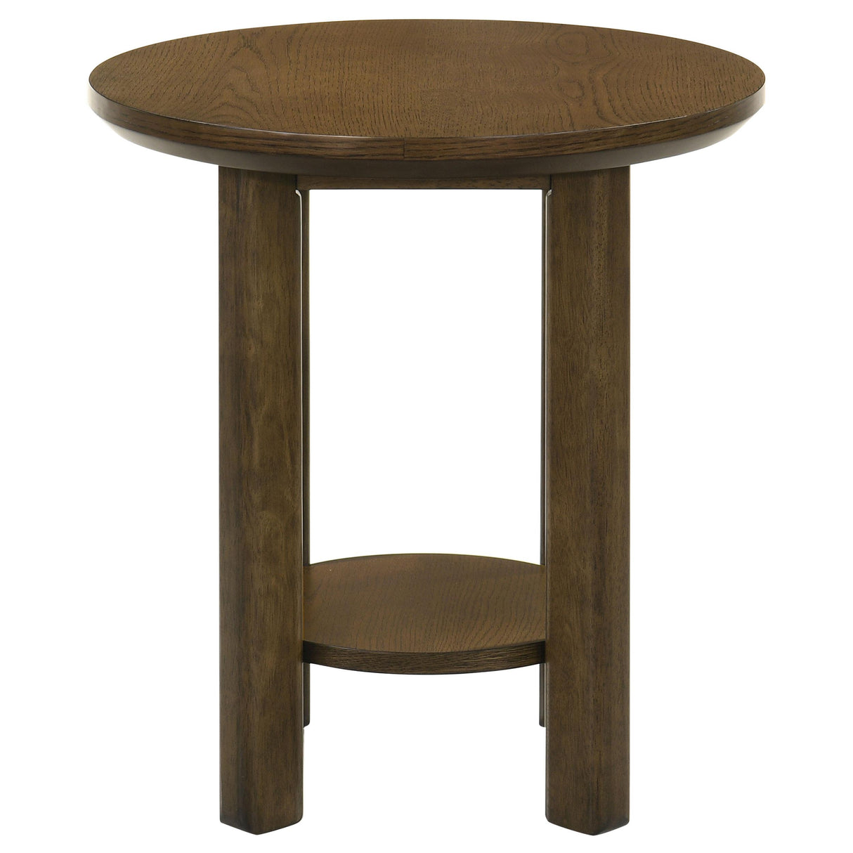 Ottowa Brown Round Wood Side End Table with Shelf from Coaster - Luna Furniture