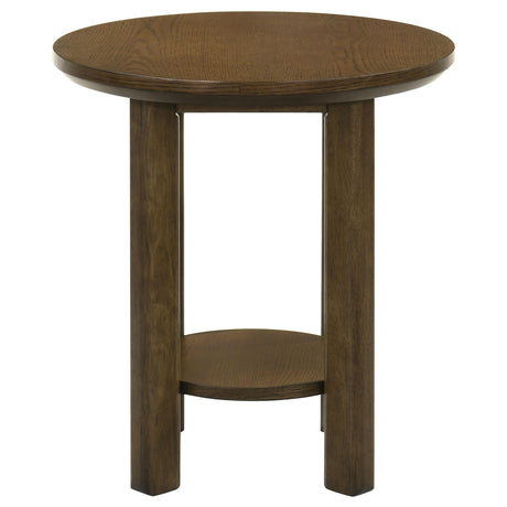 Ottowa Brown Round Wood Side End Table with Shelf from Coaster - Luna Furniture