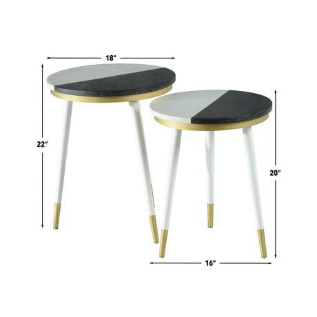 Taj Marble Top Nesting Tables from Steve Silver - Luna Furniture