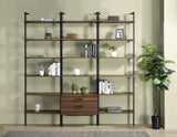 Owens Walnut 3-piece 96-inch Wall Mounted Bookshelf Set from Coaster - Luna Furniture