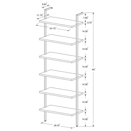 Owens Walnut 3-piece 96-inch Wall Mounted Bookshelf Set from Coaster - Luna Furniture