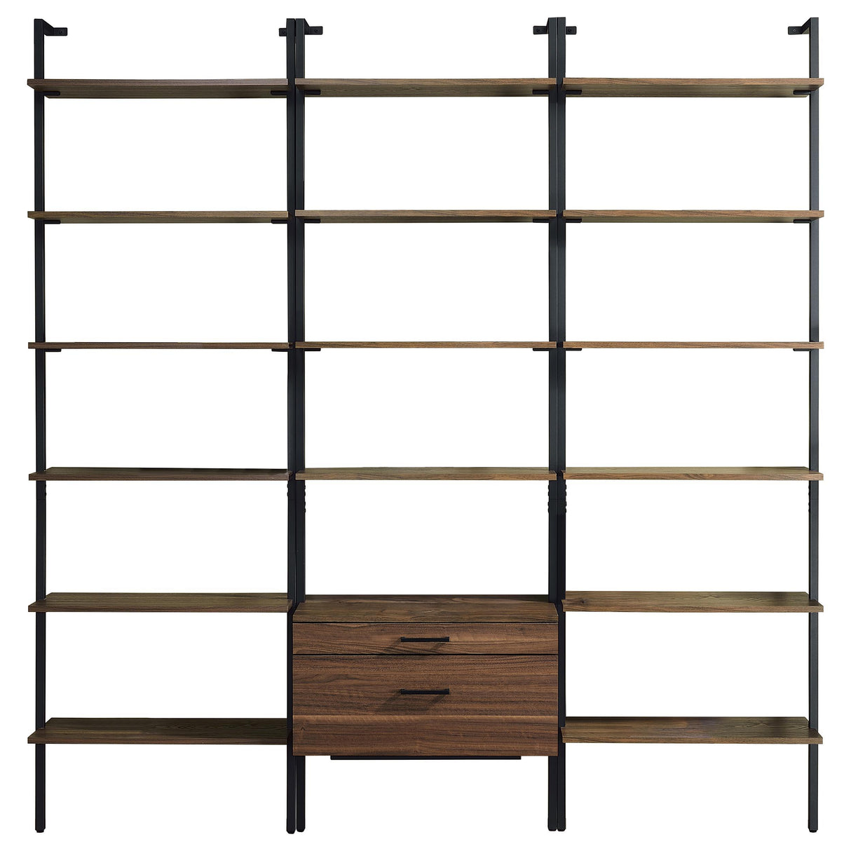 Owens Walnut 3-piece 96-inch Wall Mounted Bookshelf Set from Coaster - Luna Furniture