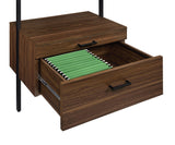 Owens Walnut 31-inch 4-Shelf Storage Wall Bookshelf from Coaster - Luna Furniture