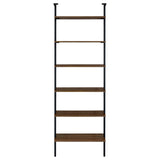 Owens Walnut 31-inch 6-Shelf Wall Bookshelf from Coaster - Luna Furniture