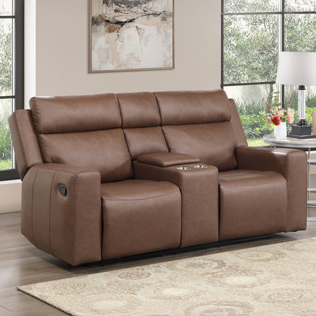 Barron Brown Manual Reclining Loveseat from Steve Silver - Luna Furniture