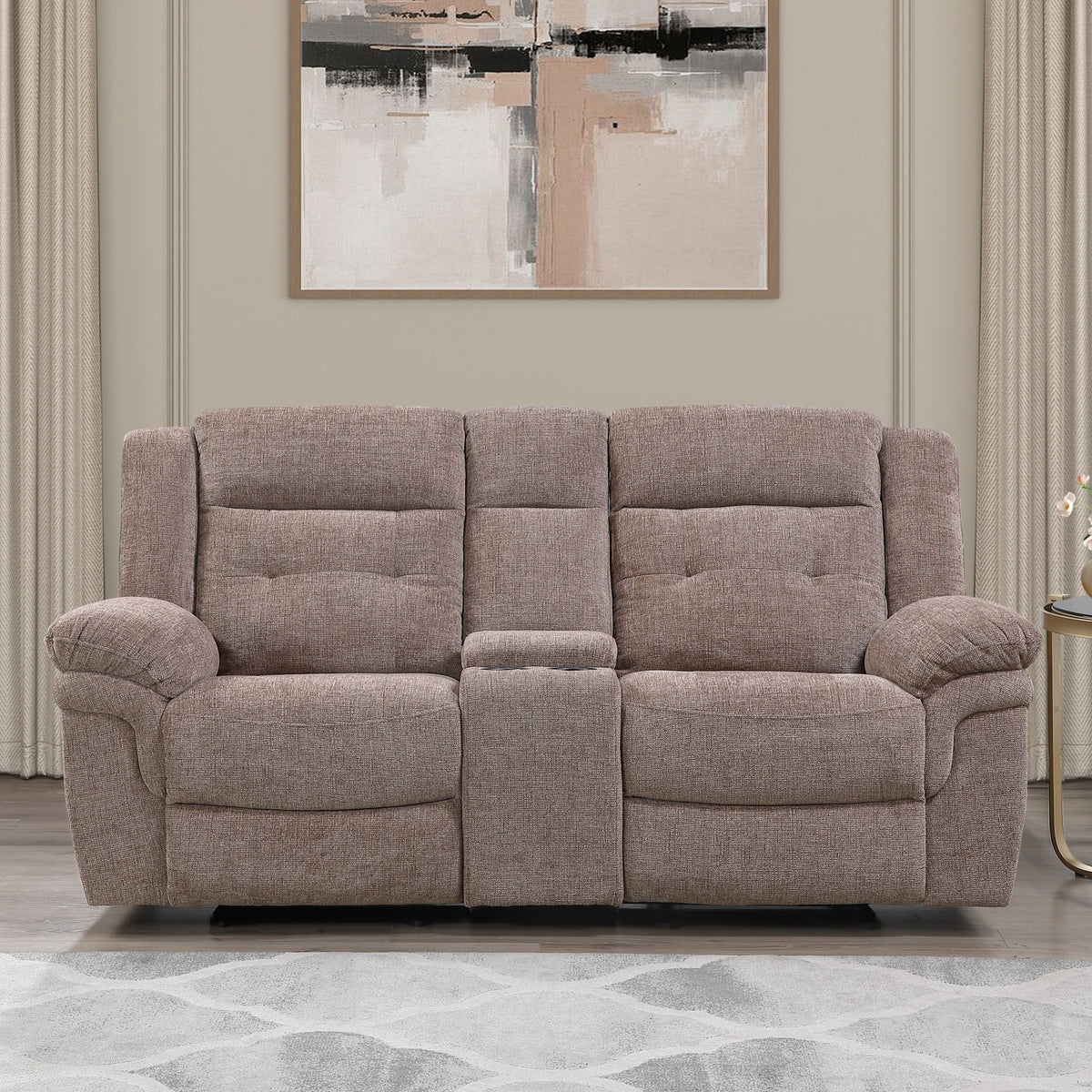 Sydney Brown Manual Recliner Console Loveseat from Steve Silver - Luna Furniture