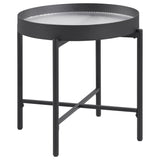 Ozella Sandy Black 3-Piece Round Coffee and End Table Set from Coaster - Luna Furniture