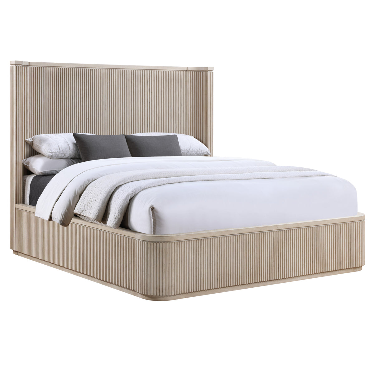Henry Reeded King Bed, Tan Finish from Steve Silver - Luna Furniture