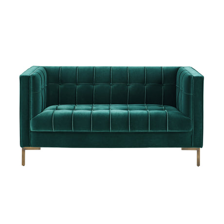 Isaac Channel Stitched Green Velvet Loveseat from Steve Silver - Luna Furniture