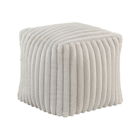 Easley Off-White Corduroy Pouf from Homelegance - Luna Furniture