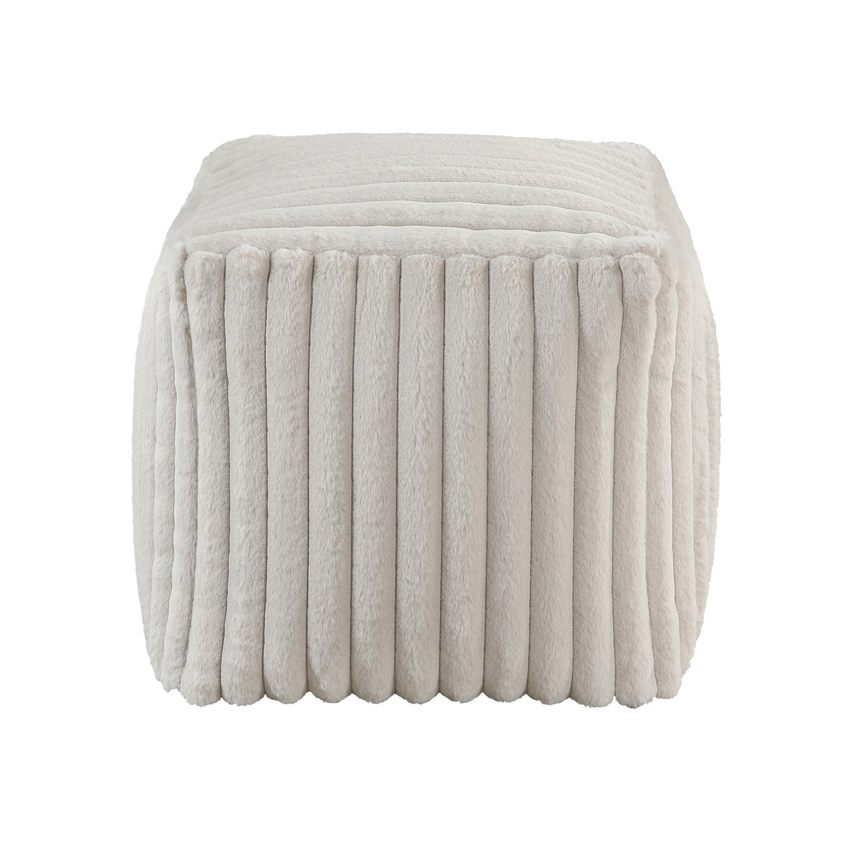 Easley Off-White Corduroy Pouf from Homelegance - Luna Furniture