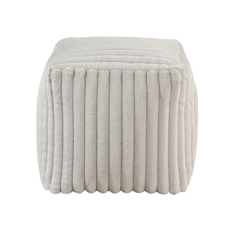 Easley Off-White Corduroy Pouf from Homelegance - Luna Furniture