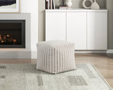 Easley Off-White Corduroy Pouf from Homelegance - Luna Furniture