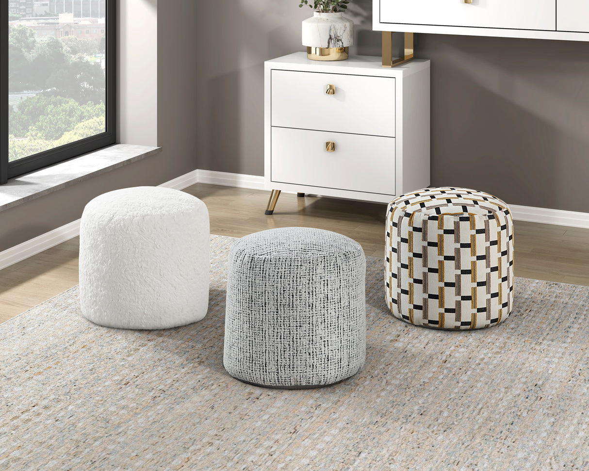 Easley Multi-Color Cylindrical Chenille Pouf from Homelegance - Luna Furniture