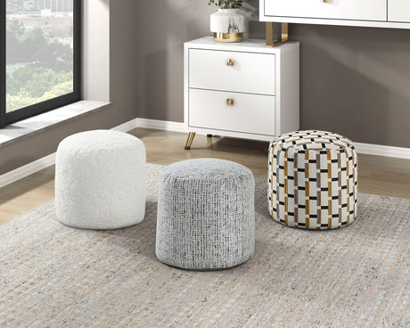 Easley Multi-Color Cylindrical Chenille Pouf from Homelegance - Luna Furniture
