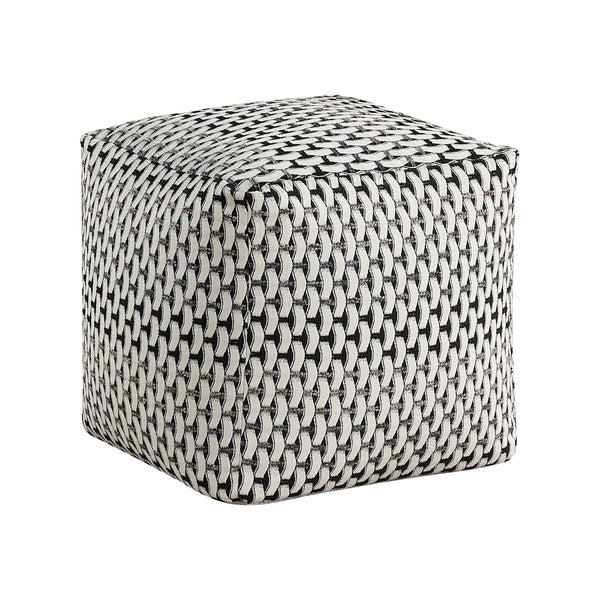 Easley Multi-Color Square Jacquard Pouf
