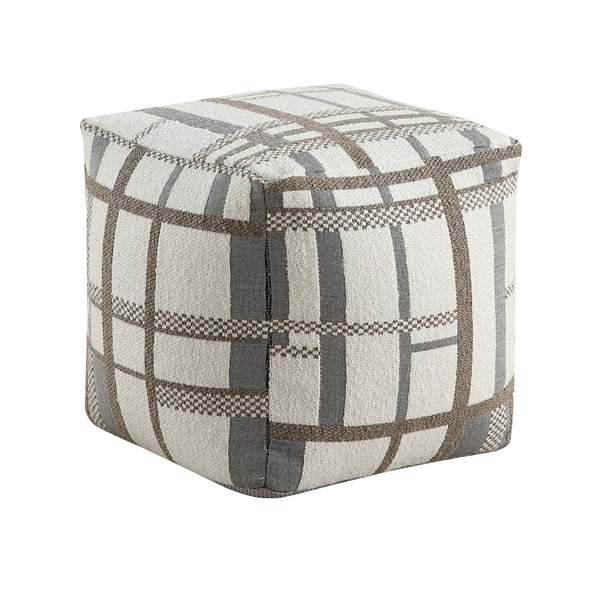 Easley Multi-Color Square Jacquard Pouf