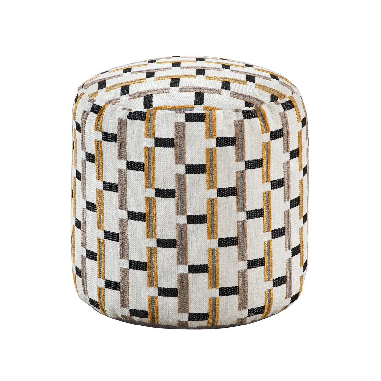 Easley Multi-Color Cylindrical Linear-Pattern Jacquard Pouf from Homelegance - Luna Furniture