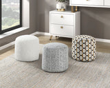 Easley Off-White Cylindrical Faux Fur Pouf from Homelegance - Luna Furniture