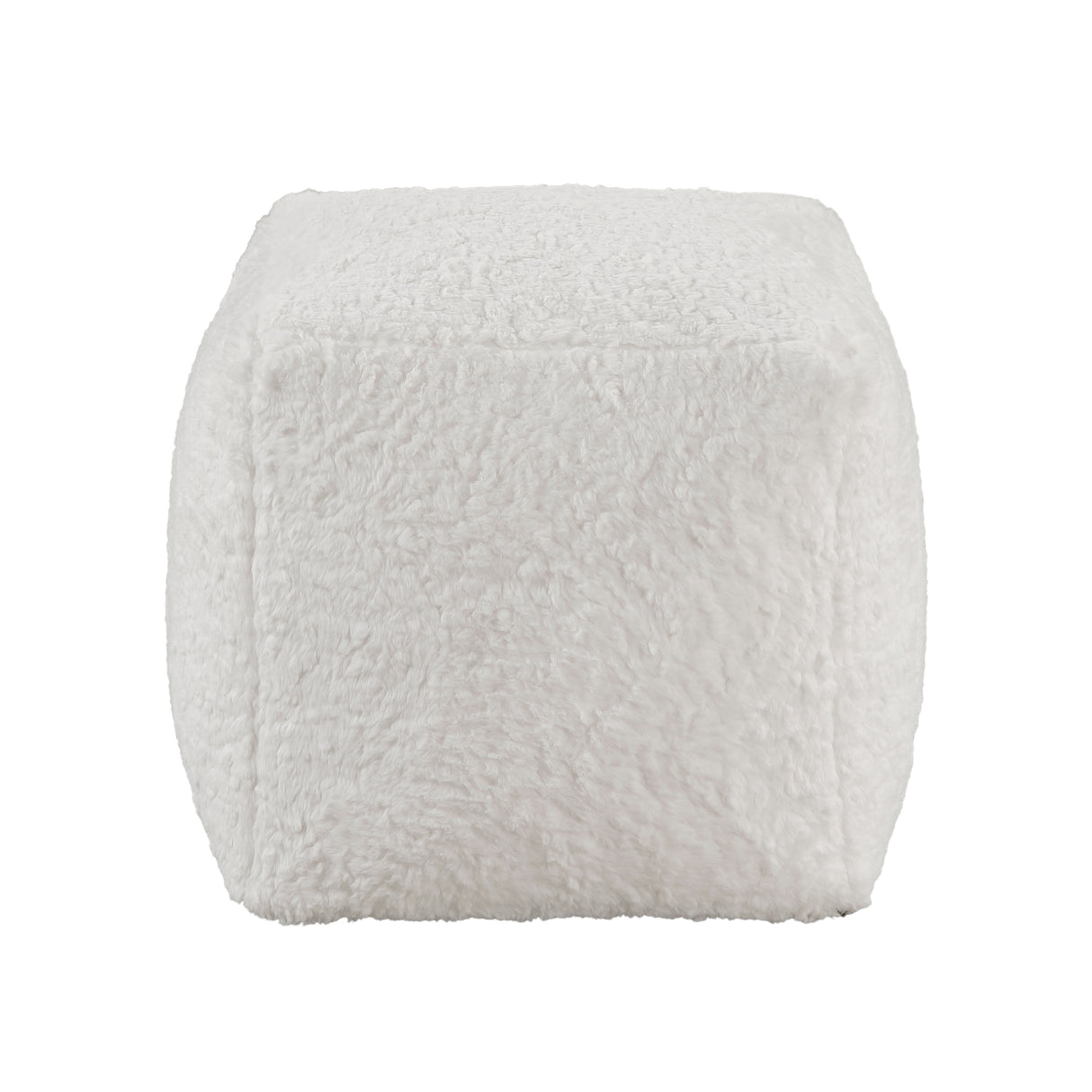 Easley Off-White Square Faux Fur Pouf from Homelegance - Luna Furniture